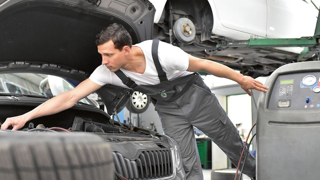 Skoda Klimaservice in Werkstatt