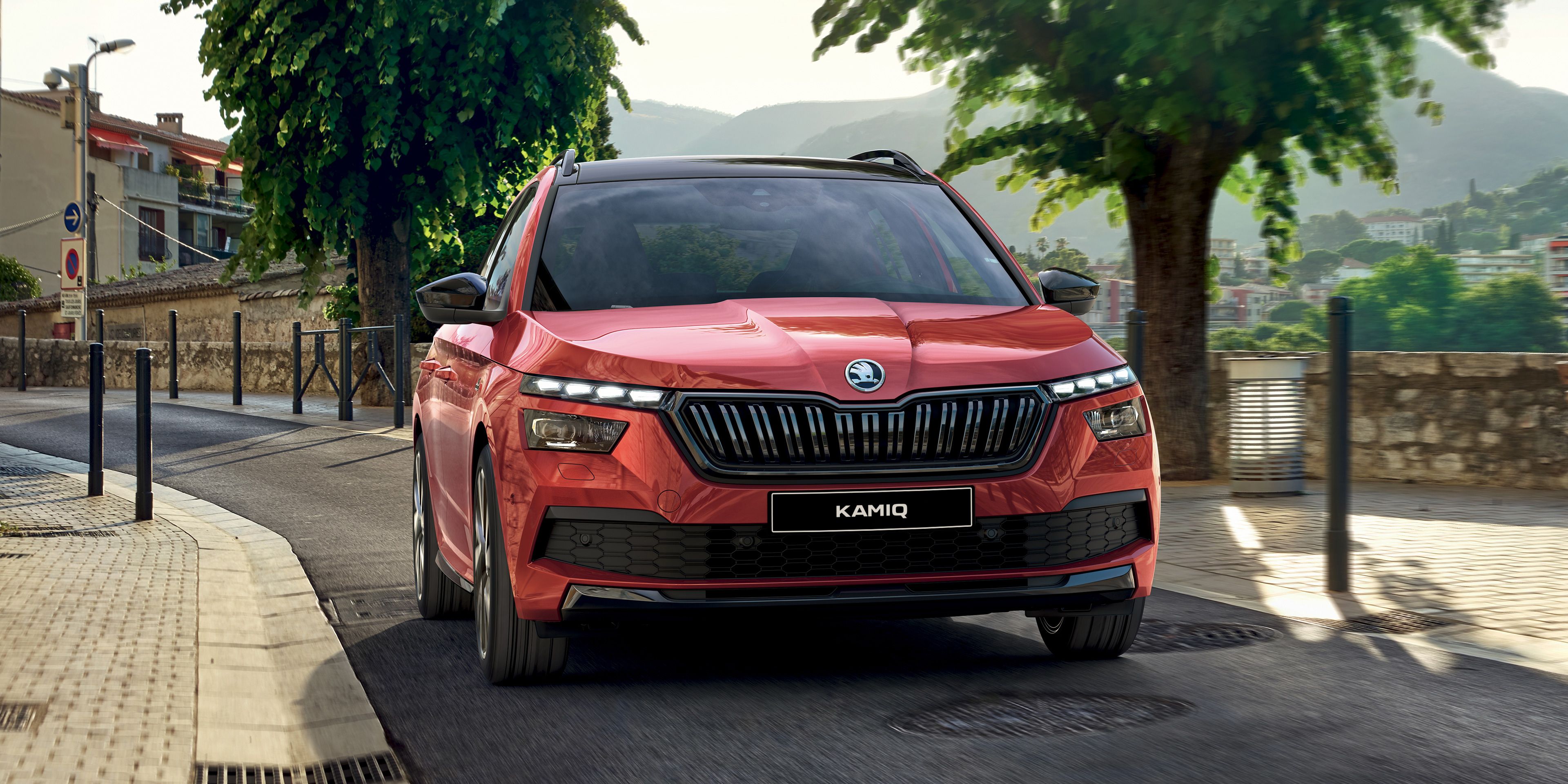 Škoda Kamiq Monte Carlo bei Fahrt in Frontansicht