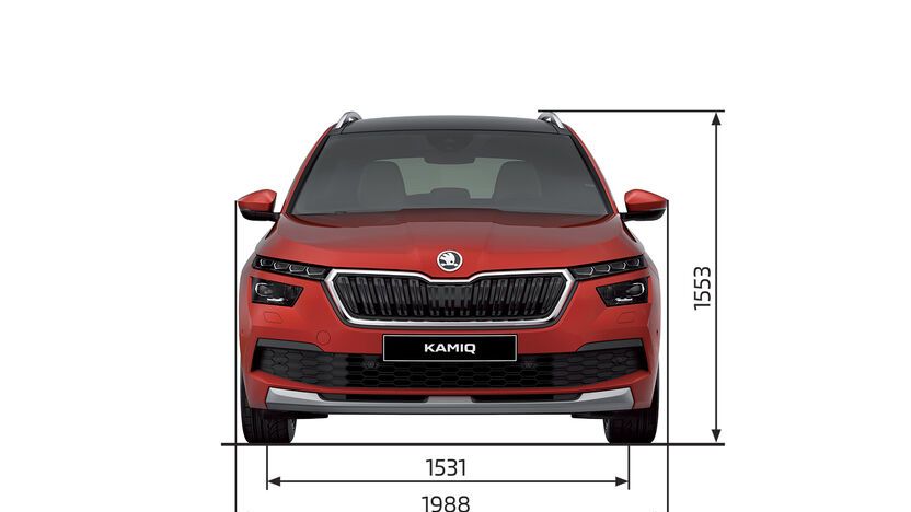 Škoda Kamiq Pamje ballore me dimensionet 