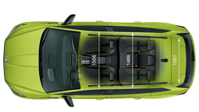 Abmessungen des Škoda Superb Combi von oben 