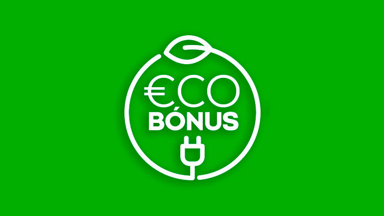 Logótipo do Škoda Eco Bónus num fundo verde 